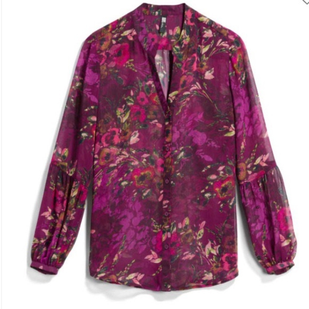 KUT FROM THE KLOTH Hals Bishop Sleeve Blouse NWT